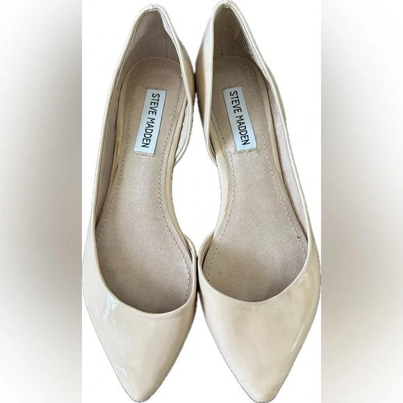 Steve Madden pointed toe patent leather beige ballet flats size 7.5 - Picture 4 of 7